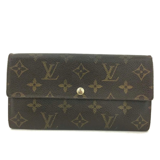 Louis Vuitton Monogram Portefeiulle Sarah Long Bifold Wallet Brown CA0037