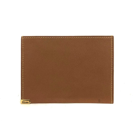 LOEWE Logo Leather Card Case Brown