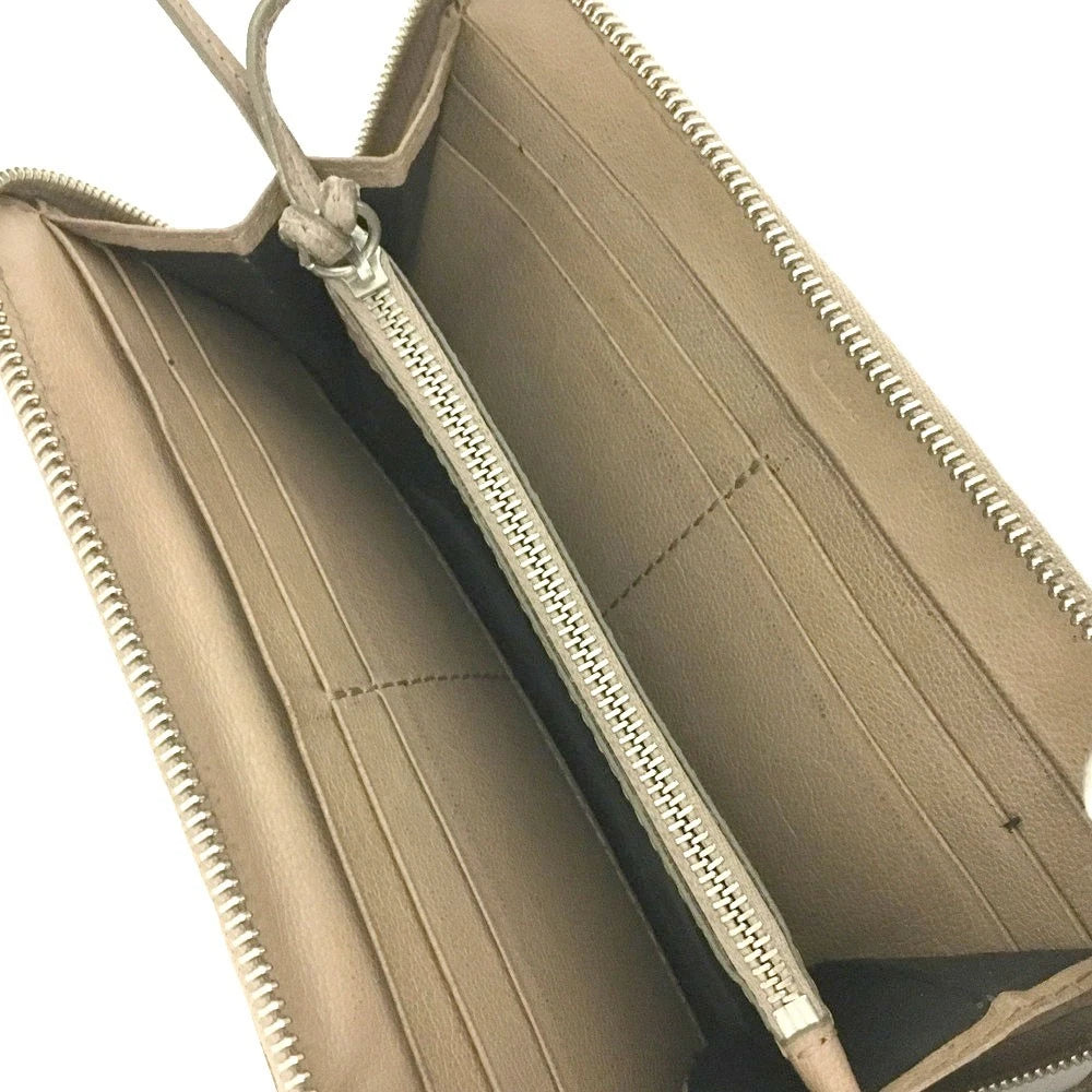 Chloe Kerala Horse Charm Leather Zip Around Long Wallet Purse Beige