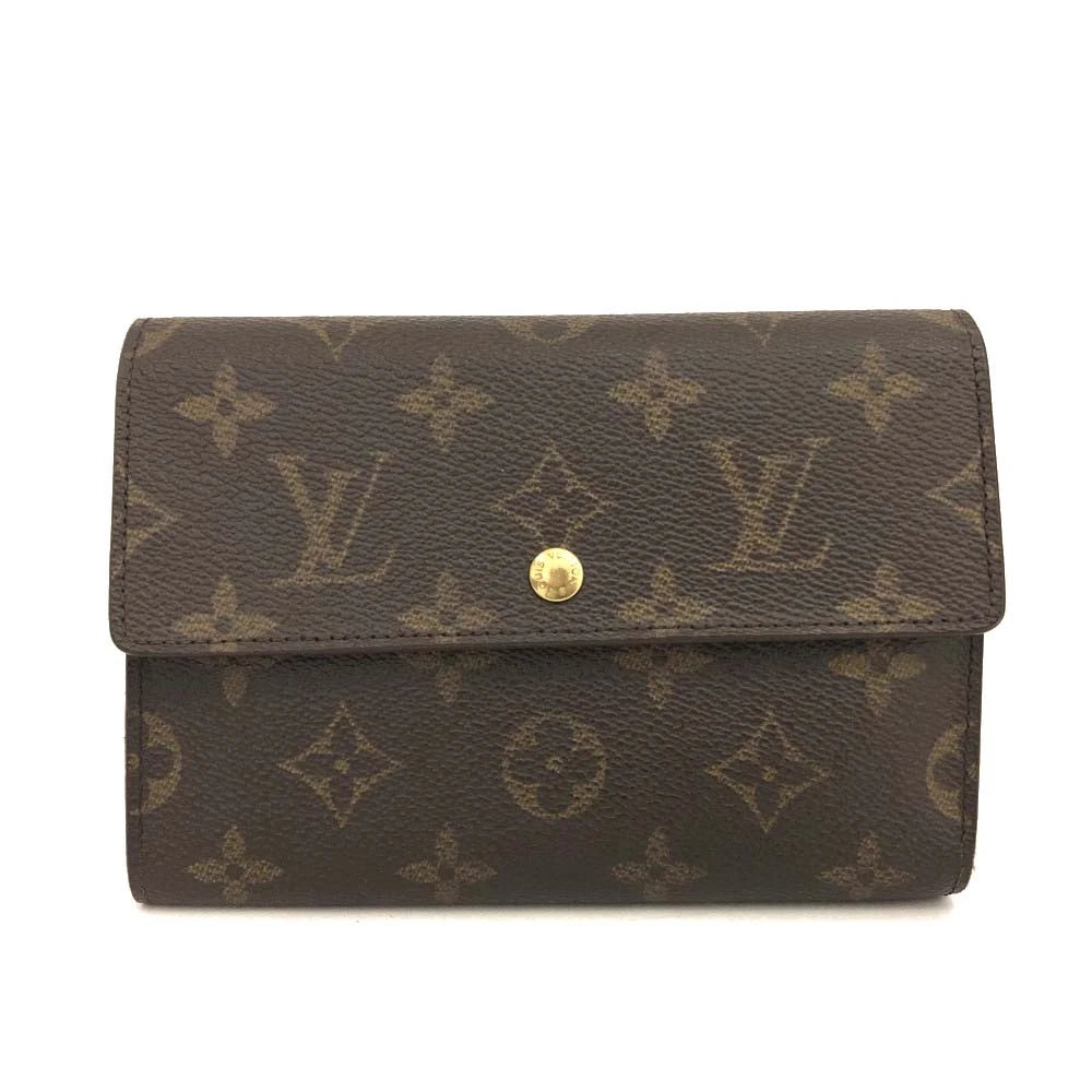 Louis Vuitton Monogram Porte Tresor Etui Papiers Trifold Wallet Brown MI1914