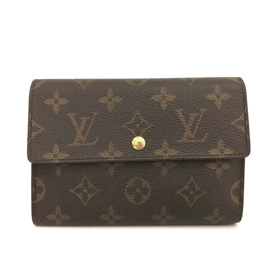 Louis Vuitton Monogram Porte Tresor Etui Papiers Trifold Wallet Brown MI1914