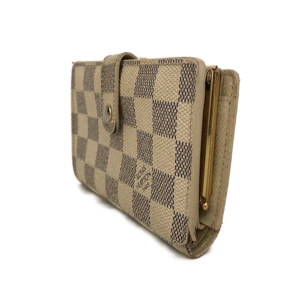 $750 Louis Vuitton Damier Azur French Kisslock Wallet MI0076