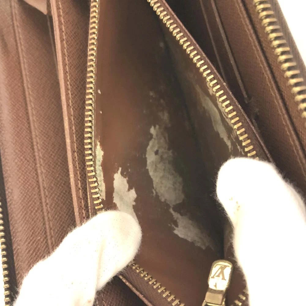 Louis Vuitton Monogram Zippy Zip Around Long Wallet Purse Brown CA2019