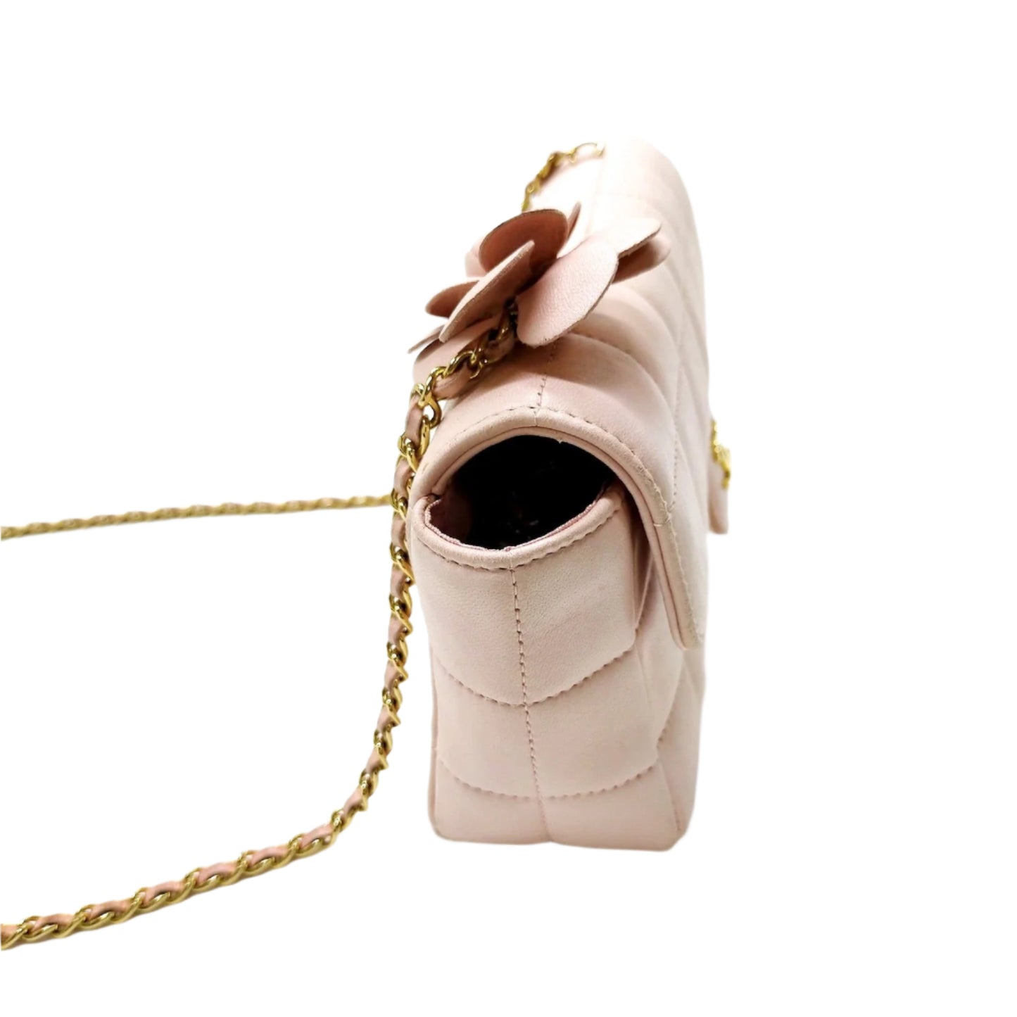 PRE-ORDER Chanel  Lambskin Quilted Mini Chocolate Bar Camellia Flap Pink