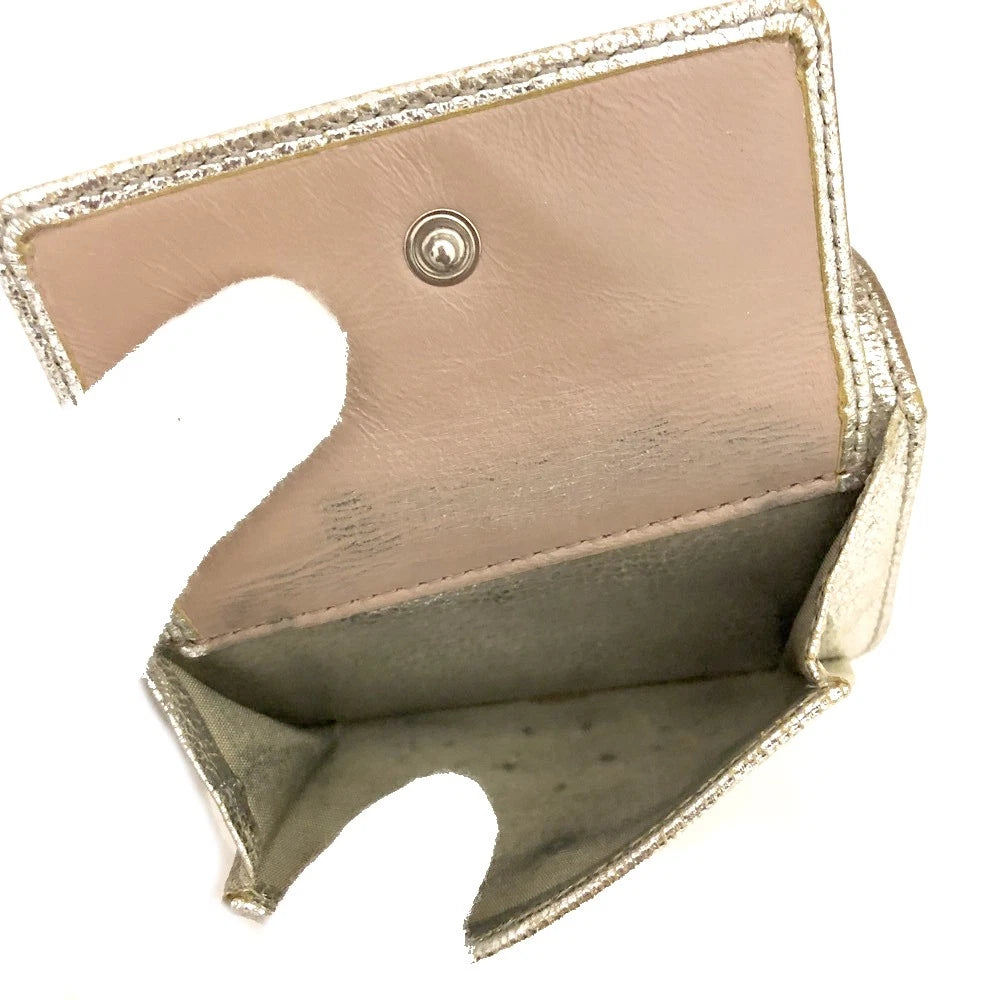 Jimmy Choo Nemo Star Studded Leather Trifold Wallet Silver