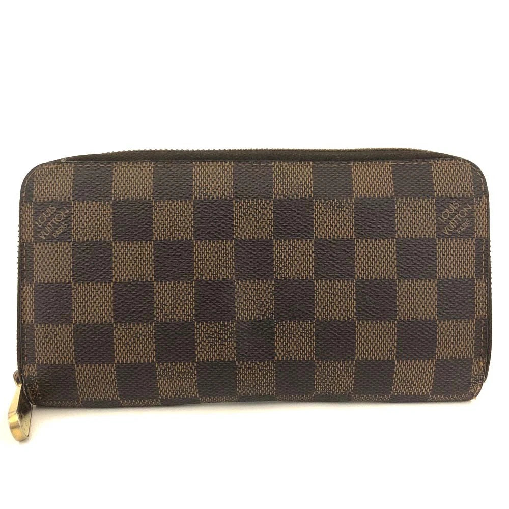 $915 Louis Vuitton Damier Zippy Zip Around Long Wallet Purse Brown CA5101