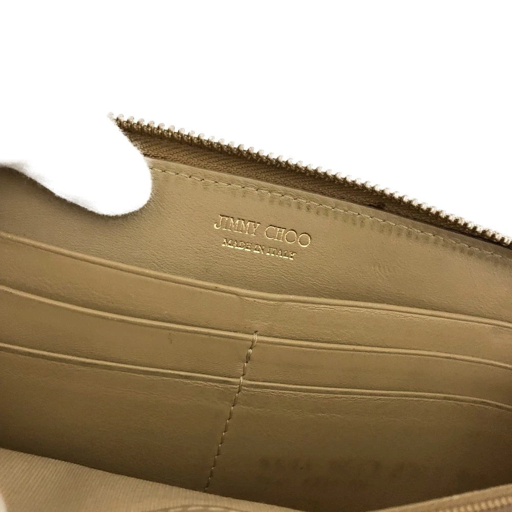 Jimmy Choo Filipa Star Studded Leather Zip Around Long Wallet Gold