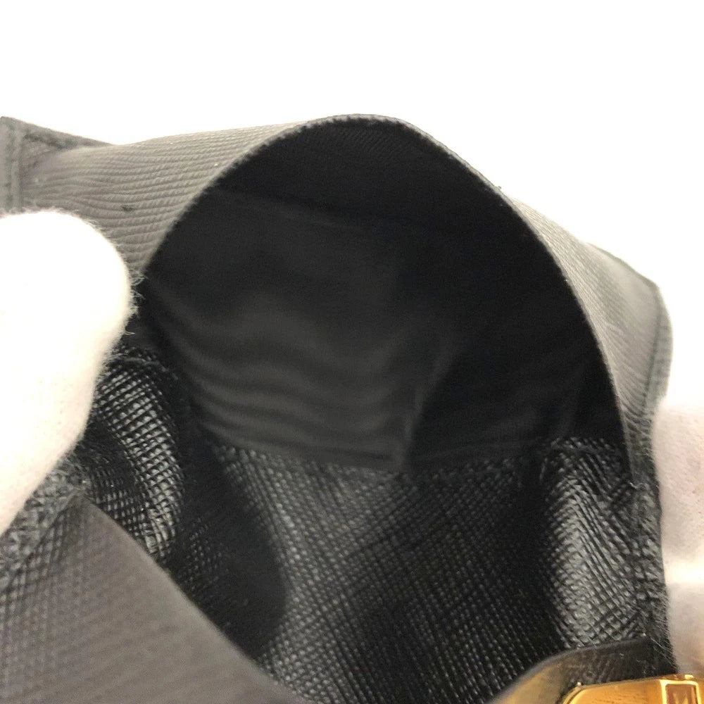 PRADA Saffiano Leather 6 Ring Key Case Black