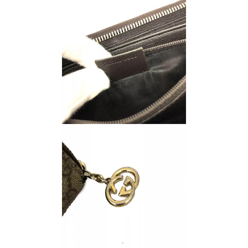 Gucci  Dollar Calfskin GG Supreme Monogram GG Marmont Zip Around Wallet Ebony