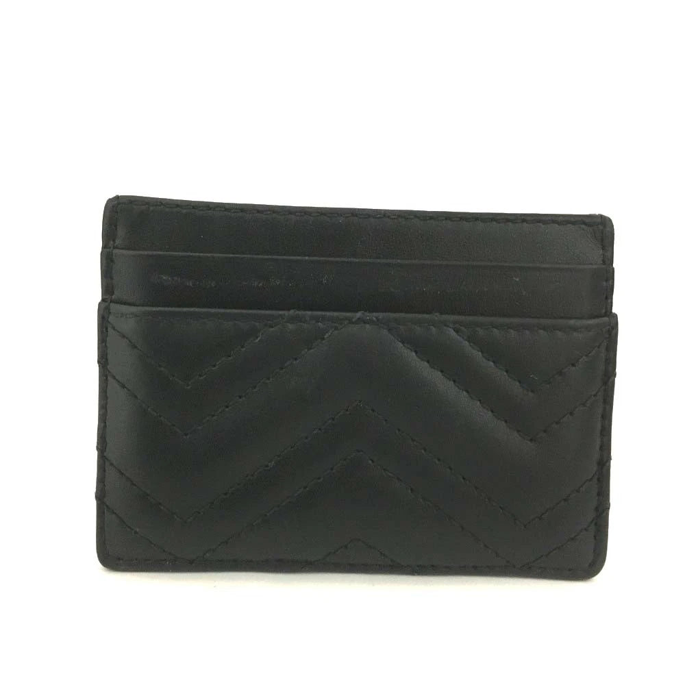 GUCCI GG Marmont Leather Card Case Black