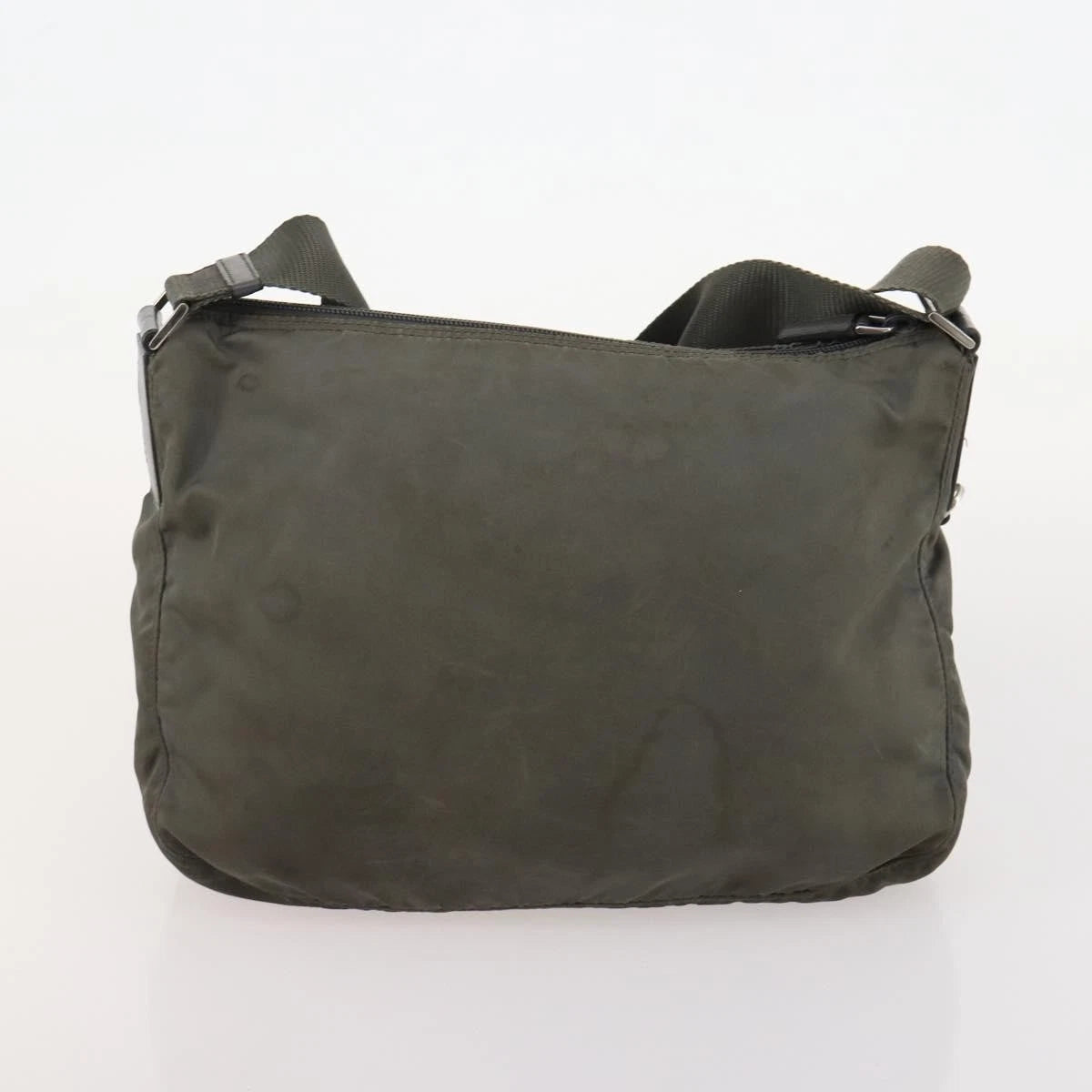 $1100 Prada Enameled Metal Triangle Vela