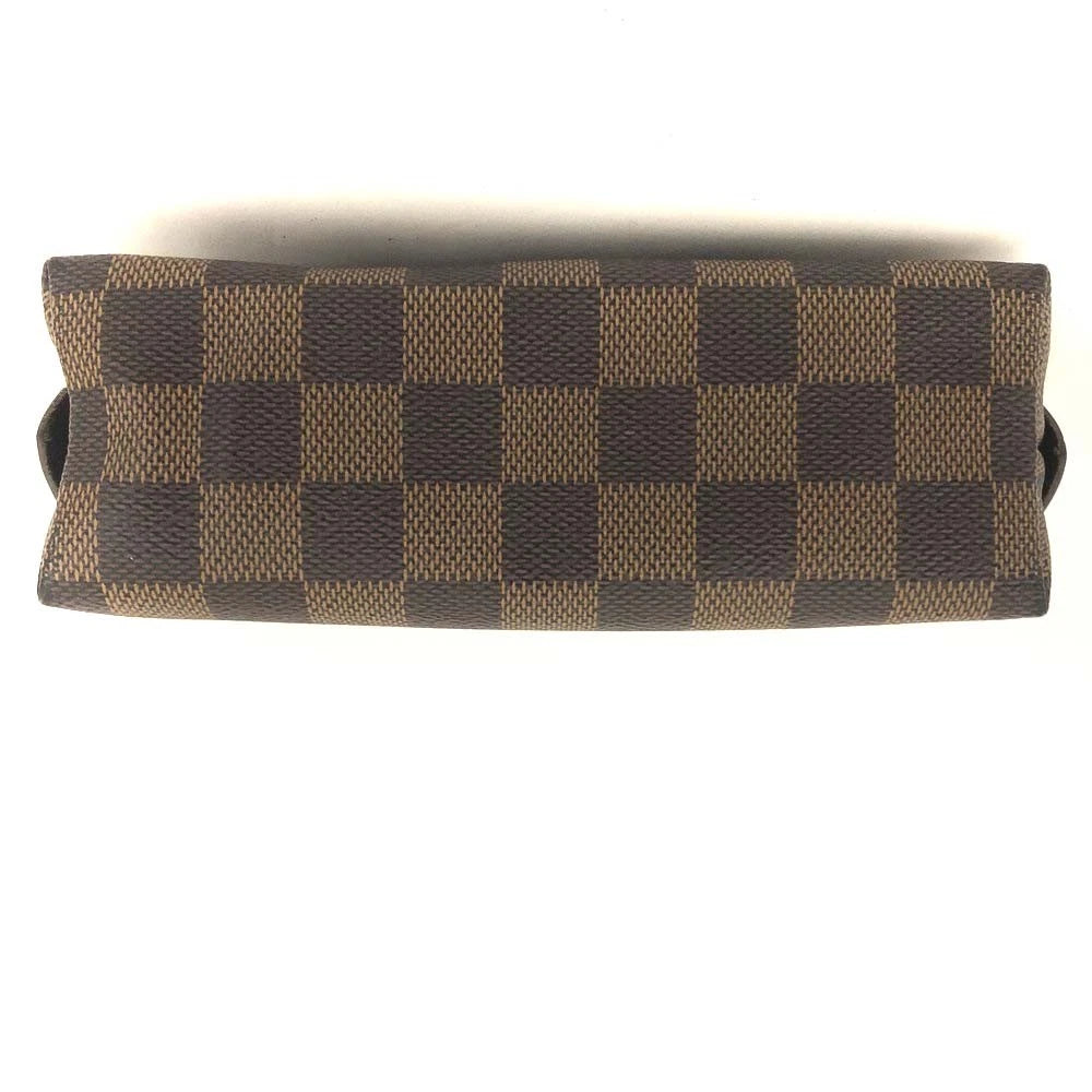$600 Louis Vuitton Damier Ebene Pochette Demi Ronde Cosmetics Pouch CA0096