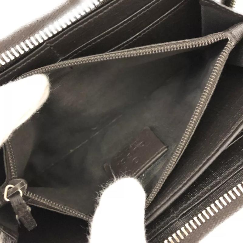 Gucci  Dollar Calfskin GG Supreme Monogram GG Marmont Zip Around Wallet Ebony