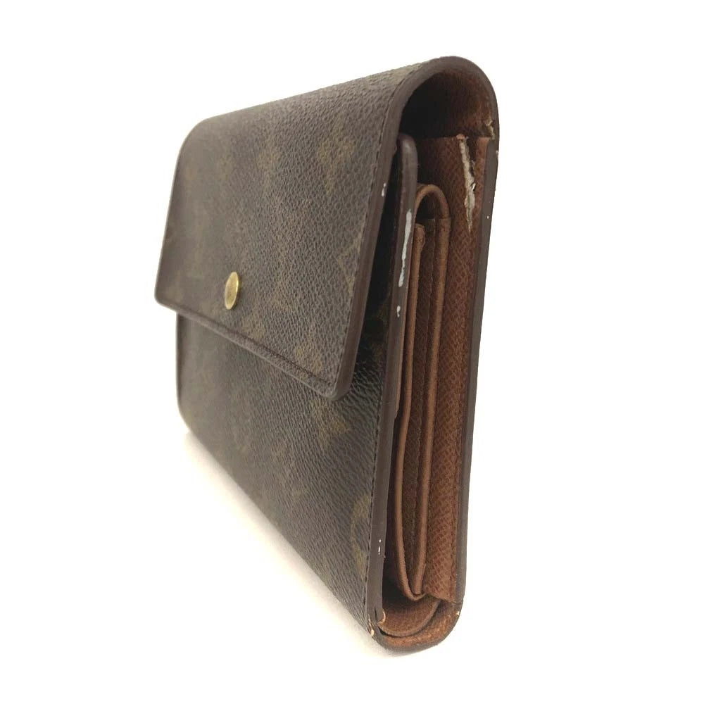 Louis Vuitton Monogram Porte Tresor Etui Papiers Trifold Wallet Brown MI1914