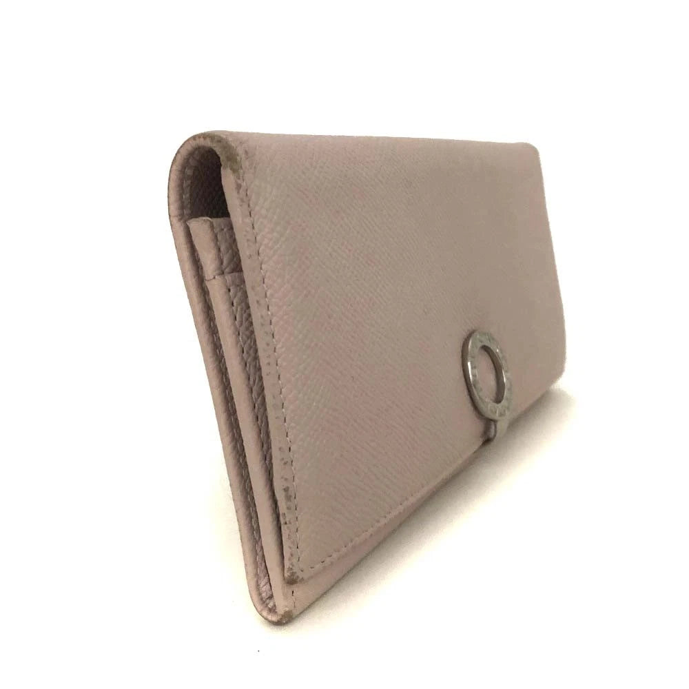 $882 BVLGARI BVLGARIBVLGARI Leather Bifold Long Wallet Pink