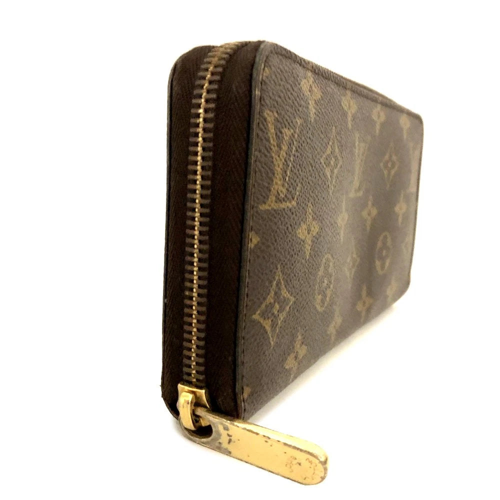 Louis Vuitton Monogram Zippy Zip Around Long Wallet Purse Brown CA0128