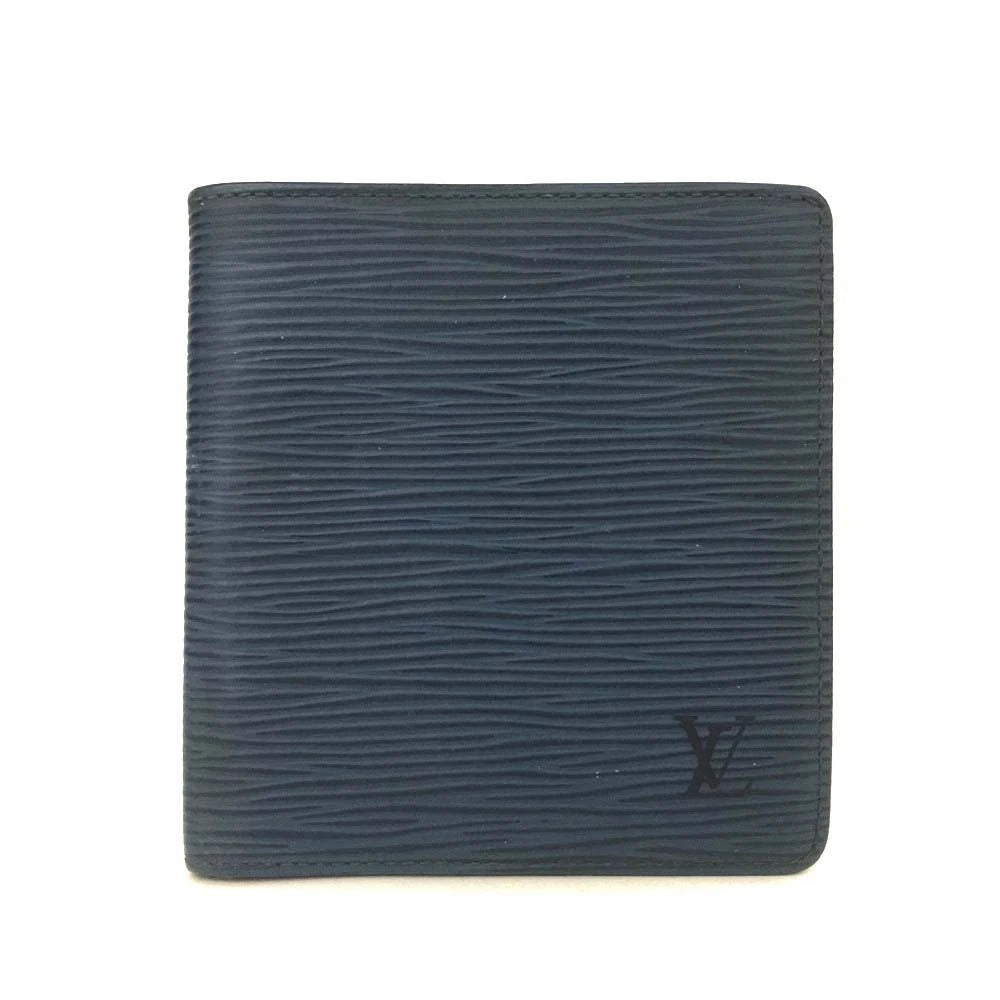 $655 Louis Vuitton Epi PorteBillets 6 Cartes Credit Bifold Wallet Blue CA0914