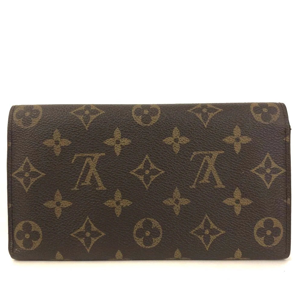 $720 Louis Vuitton Monogram Portefeiulle Sarah Long Bifold Wallet Brown CA0936