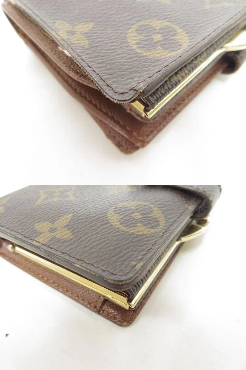 $750 2004 LOUIS VUITTON Monogram Kiss Lock Wallet TH0054