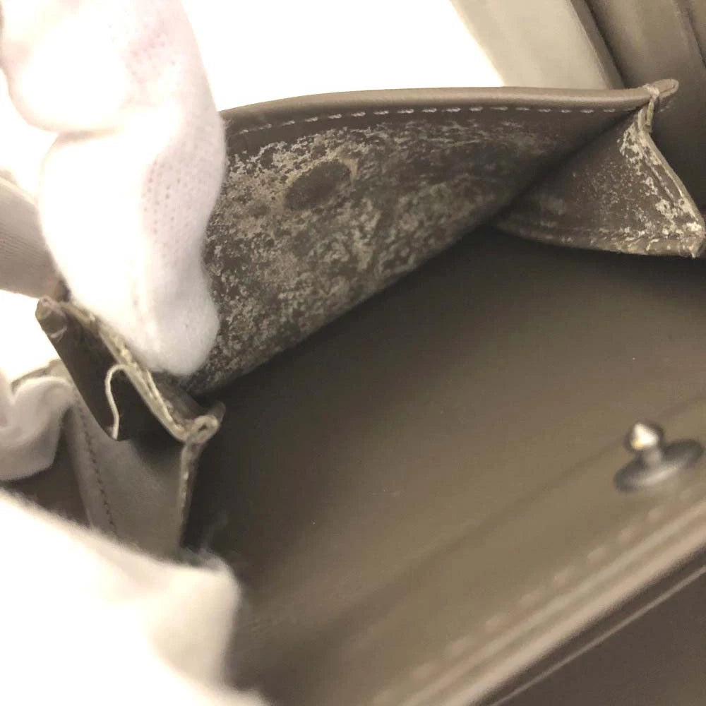 $450 2000 Louis Vuitton Epi Porte Feiulle Elastic Leather Trifold Wallet Gray MI0070