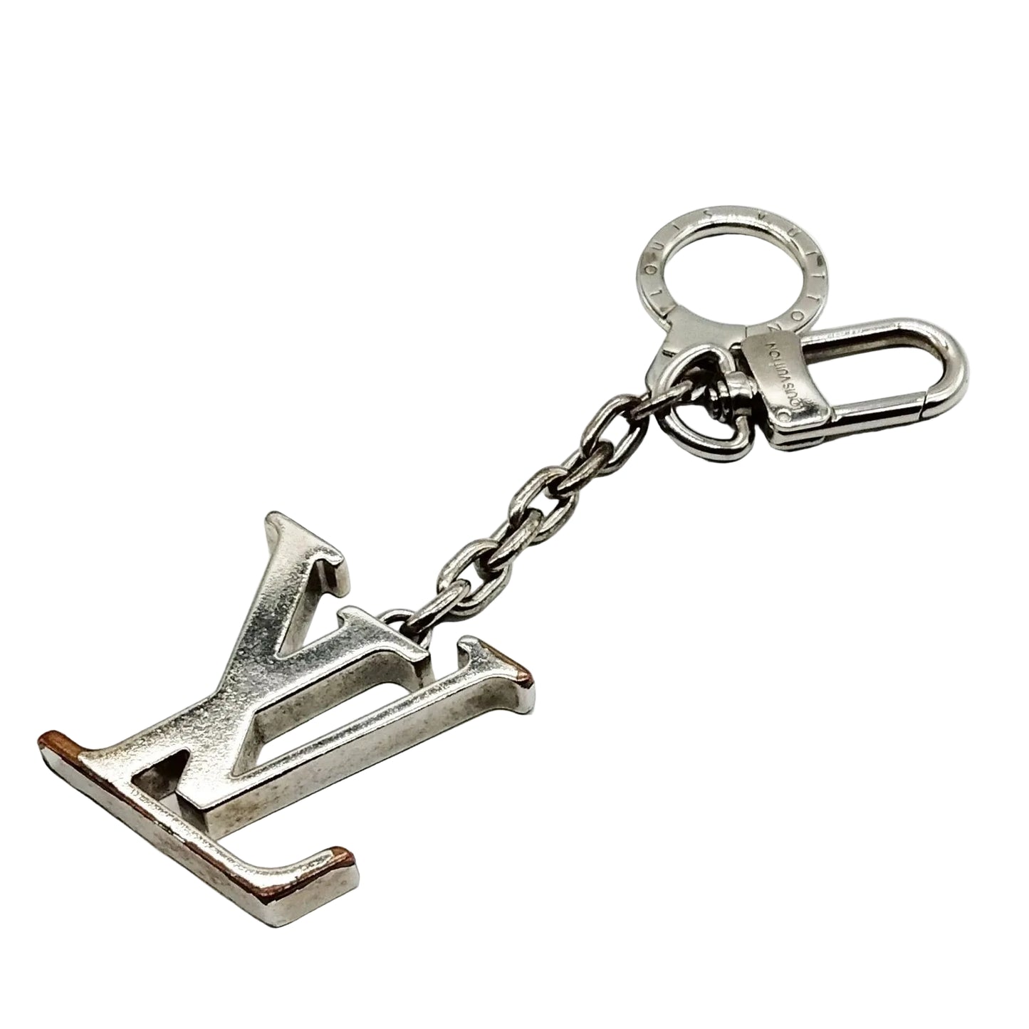 $320 Louis Vuitton Silver Dimension Key Holder and Bag Charm LE0150