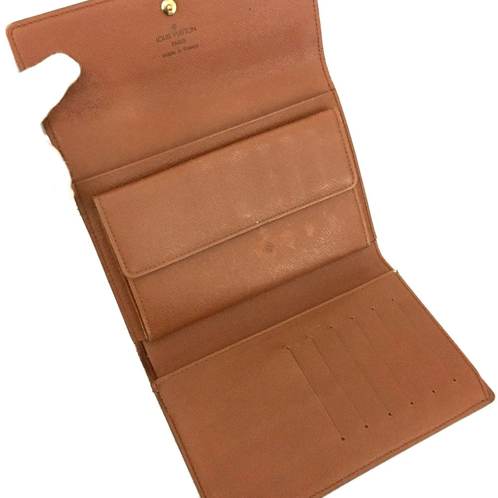 Louis Vuitton Monogram Porte Tresor Etui Papiers Trifold Wallet Brown SP0929