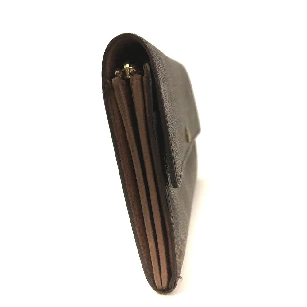 $720 Louis Vuitton Monogram Portefeiulle Sarah Long Bifold Wallet Brown CA0936