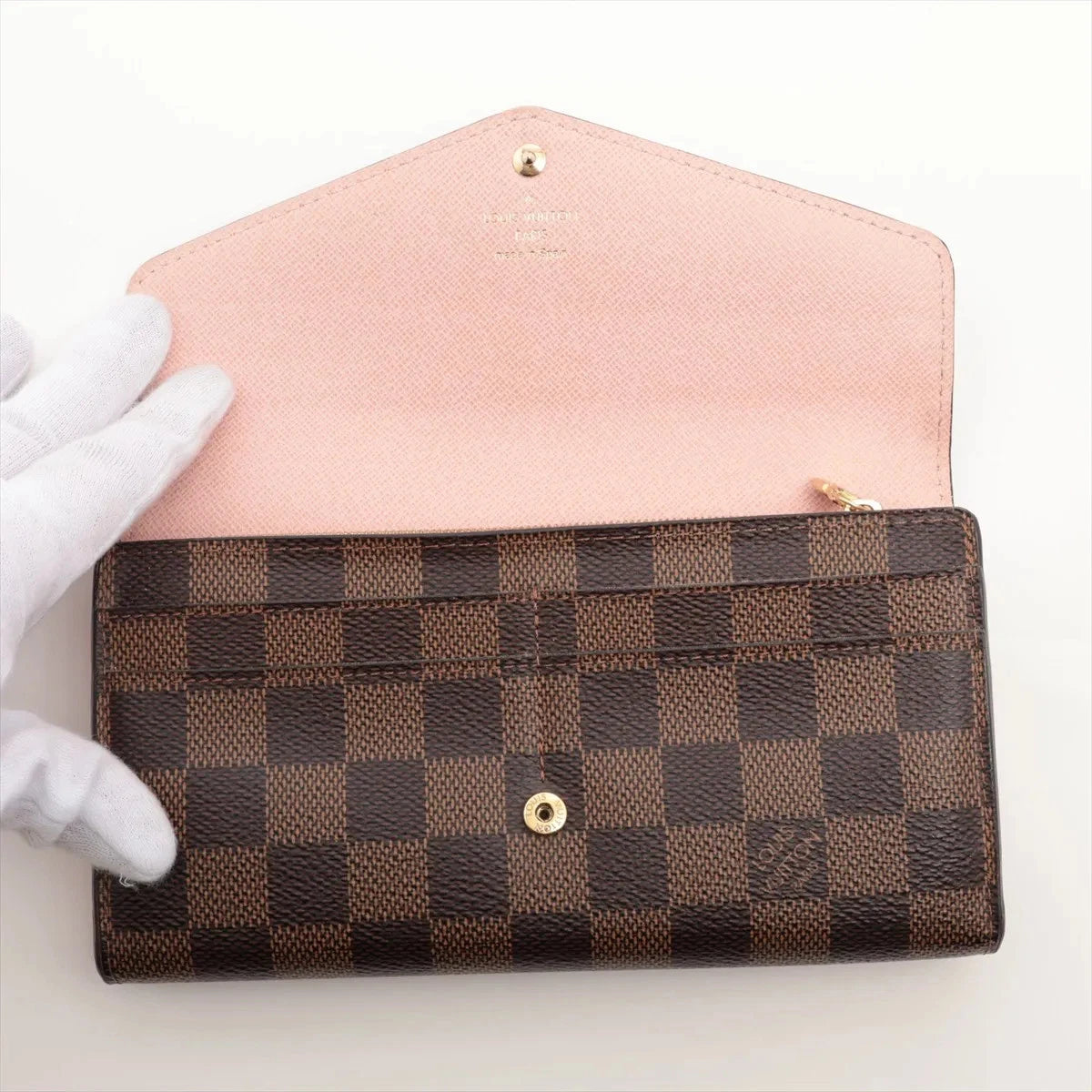 Louis Vuitton Damier Portefeuille Sarah N60114 Rose Ballerine Long Wallet