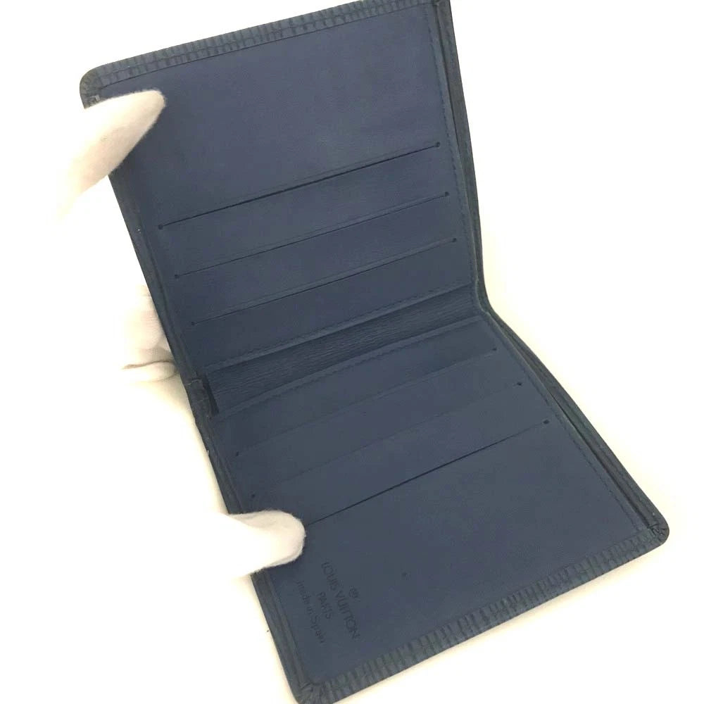 $655 Louis Vuitton Epi PorteBillets 6 Cartes Credit Bifold Wallet Blue CA0914