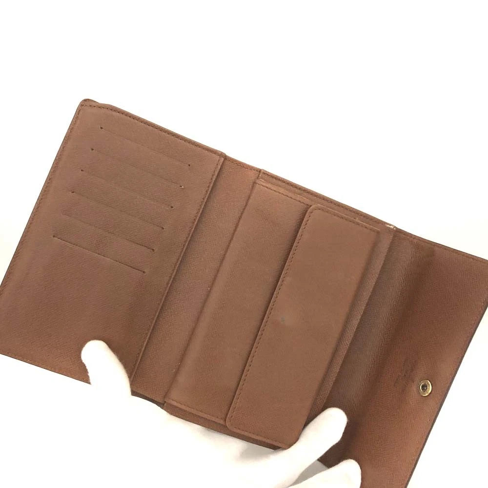 Louis Vuitton Monogram Porte Tresor Etui Papiers Trifold Wallet Brown MI1914