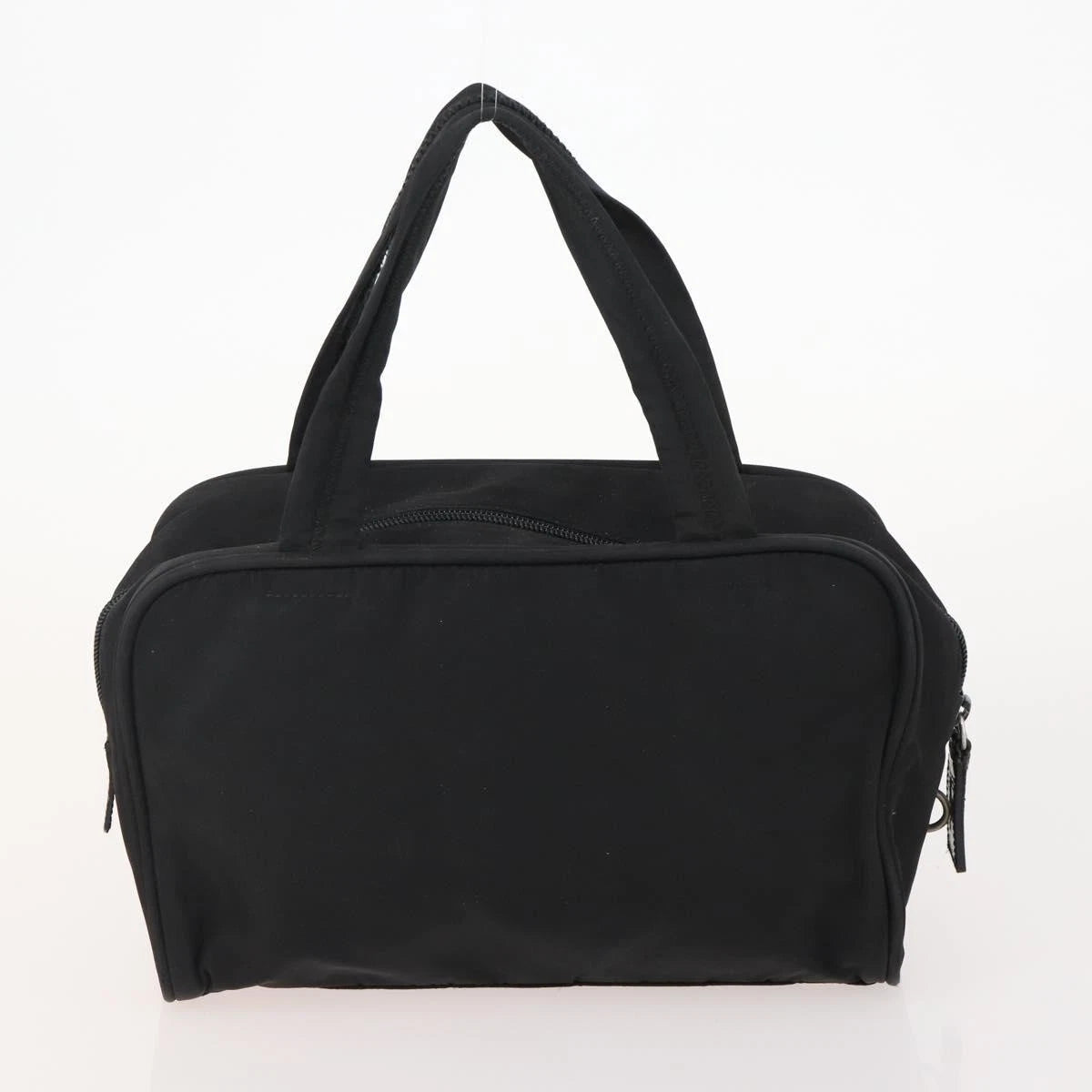 $1100 Prada Enamel Black Triangle Top Handle