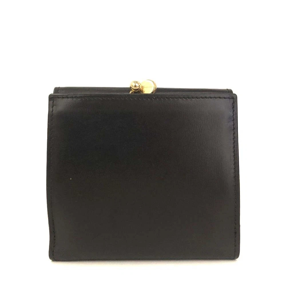 Salvatore Ferragamo Vara Leather Trifold Wallet Black