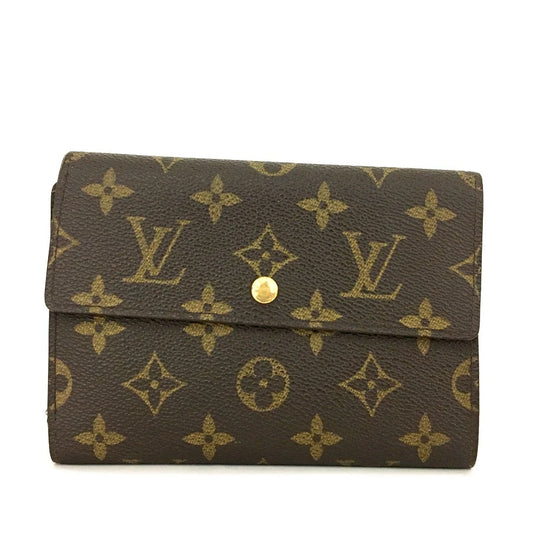 Louis Vuitton Monogram Porte Tresor Etui Papiers Trifold Wallet Brown SP0929