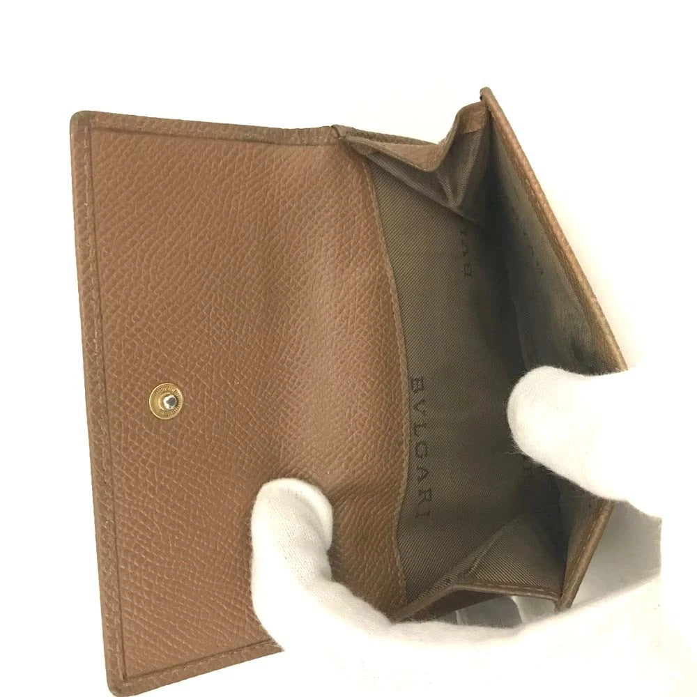BVLGARI Classico Leather Bifold Wallet Brown