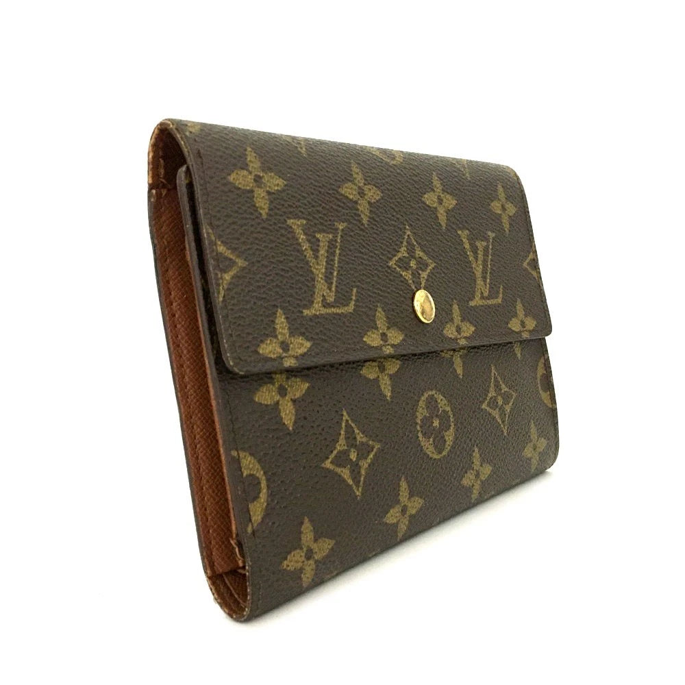 Louis Vuitton Monogram Porte Tresor Etui Papiers Trifold Wallet Brown SP0929