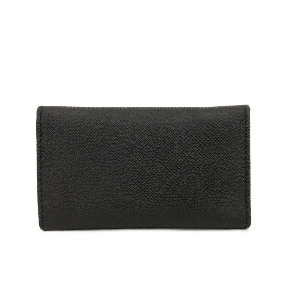 PRADA Saffiano Leather 6 Ring Key Case Black