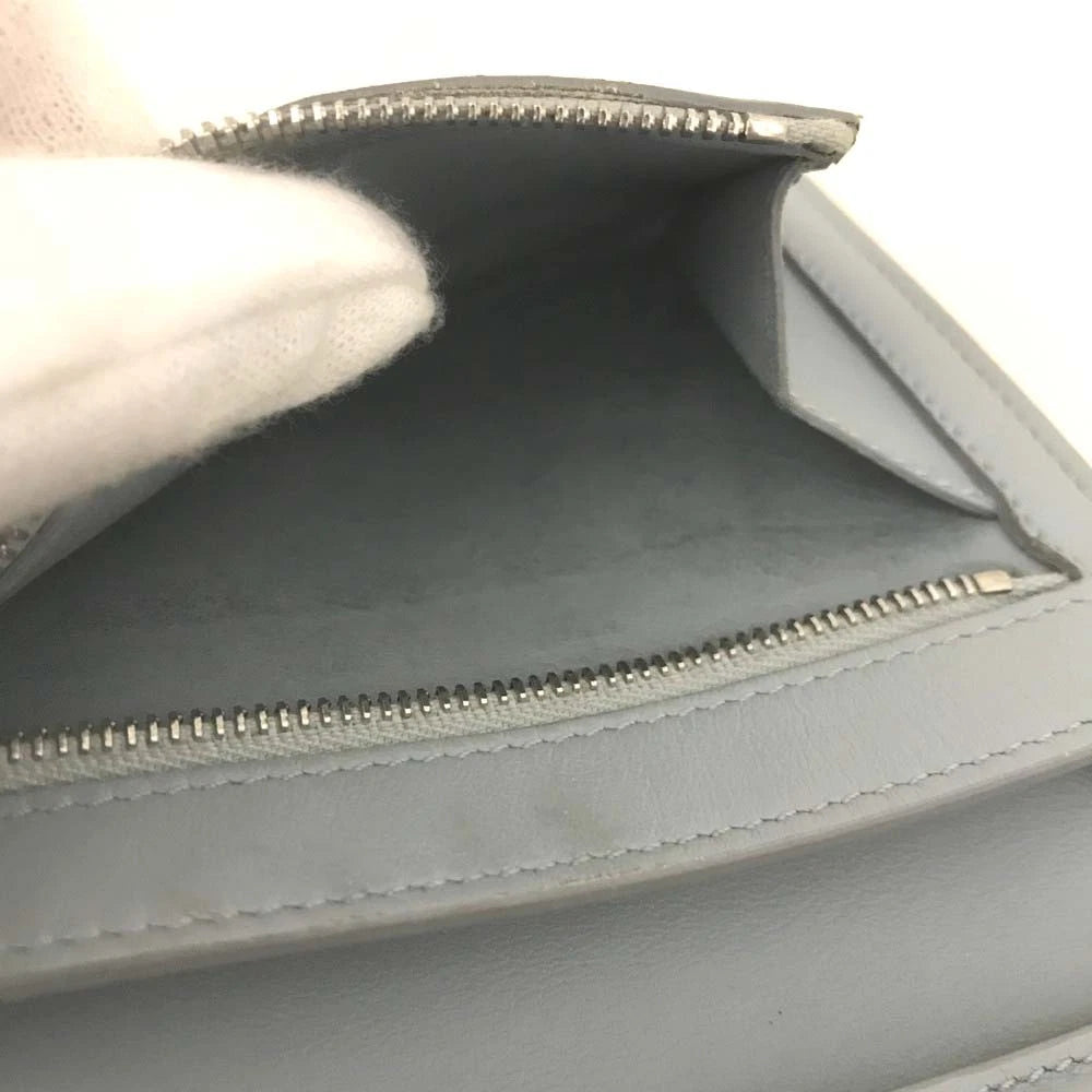 $810 Celine Grained Calfskin Medium Multifunction Strap Wallet Pebble Mineral