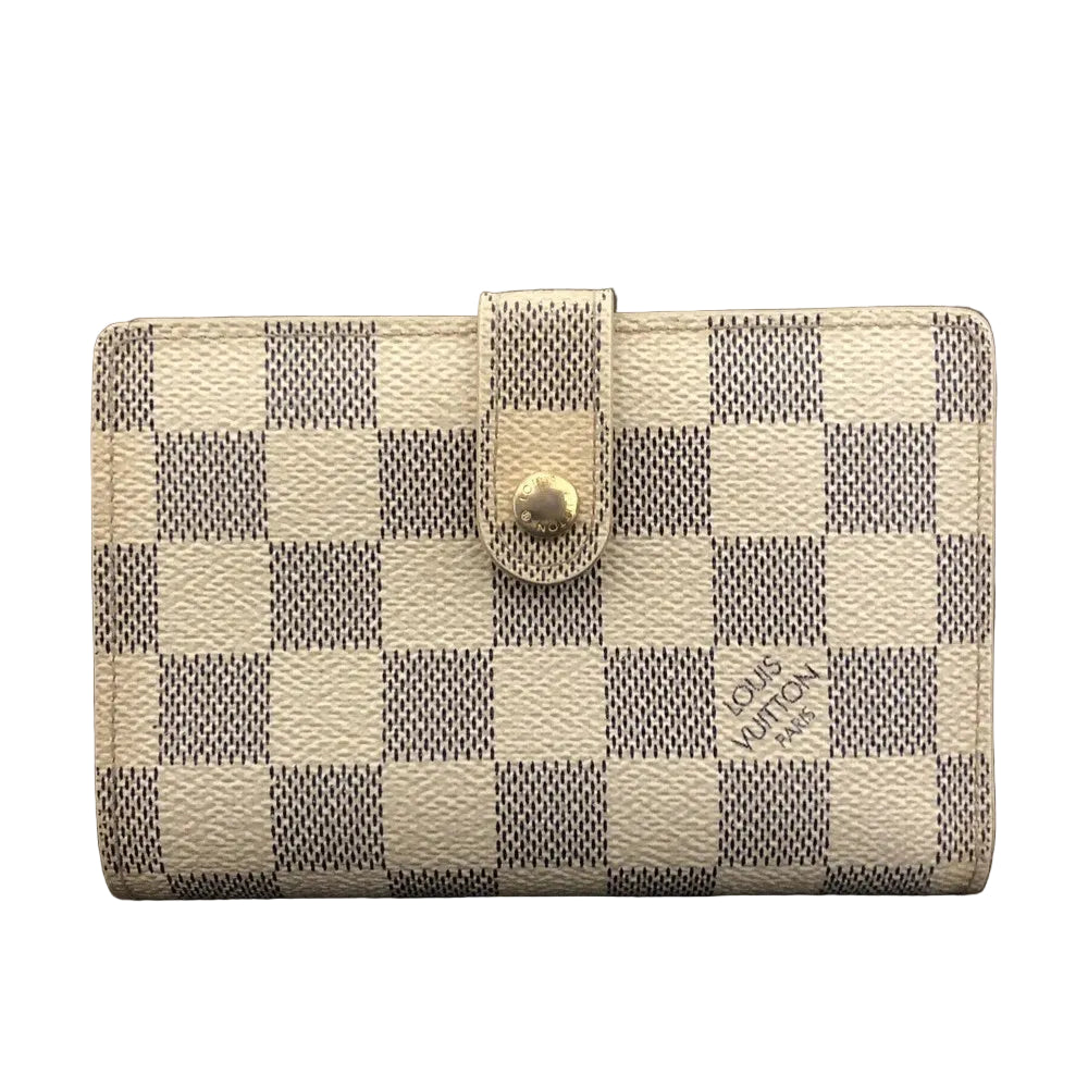 $545 Louis Vuitton Damier Azur Porte Monnaie Billets Viennois Wallet MI2017
