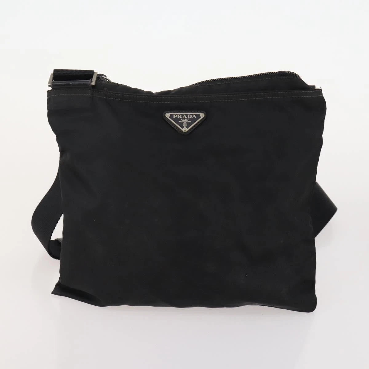 $1250 Prada Tessuto Messenger Bag Nylon Black