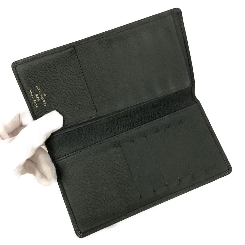 $810 Louis Vuitton Taiga Porte Valeurs Cartes Credit Leather Long Wallet VI1927