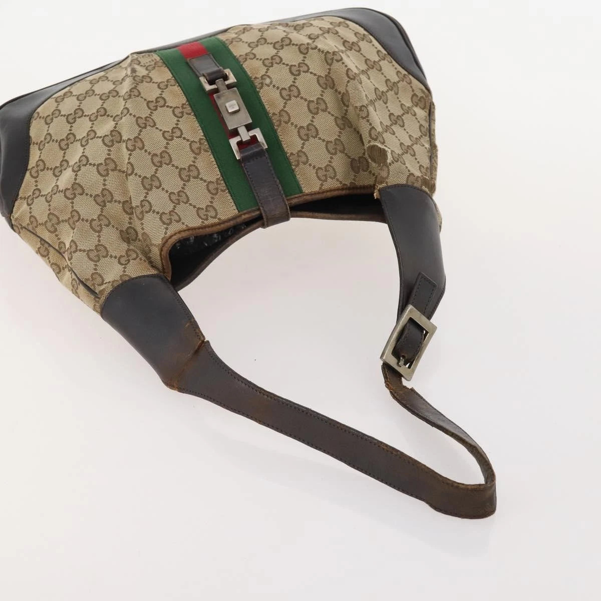 GIVEAWAY BAG Gucci Jackie GG Canvas Shoulder Bag with Web Stripe GIVEAWAY BAG