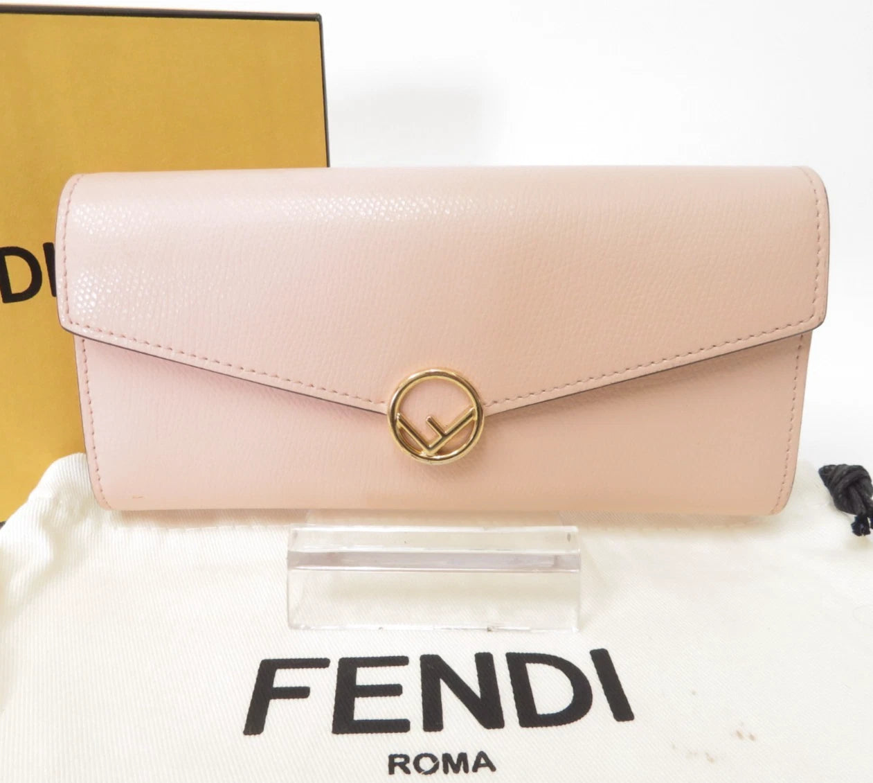 FENDI F is Leather Bifold Long Wallet