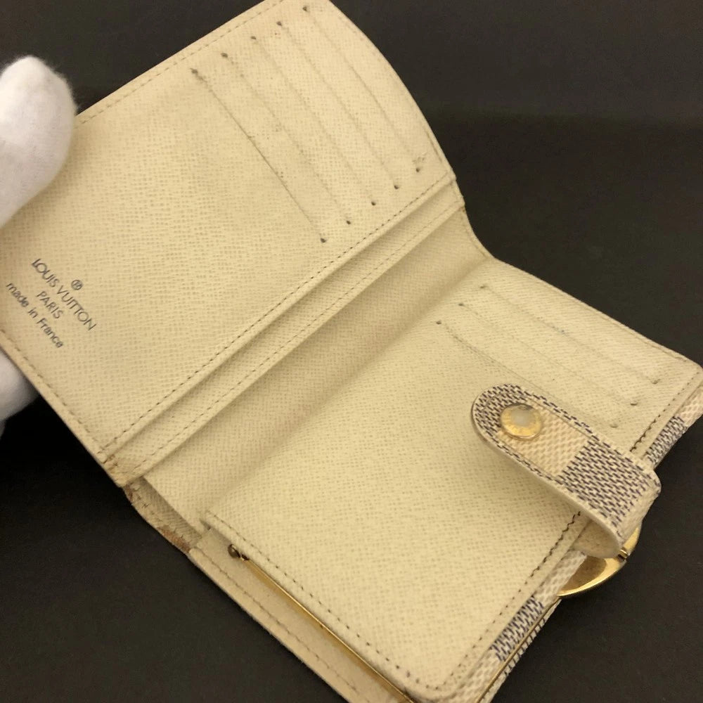 $545 Louis Vuitton Damier Azur Porte Monnaie Billets Viennois Wallet MI2017