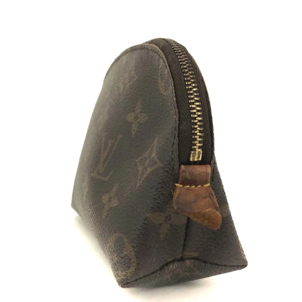 $600 Louis Vuitton Monogram Pochette Cosmetics Pouch Brown  CA0041