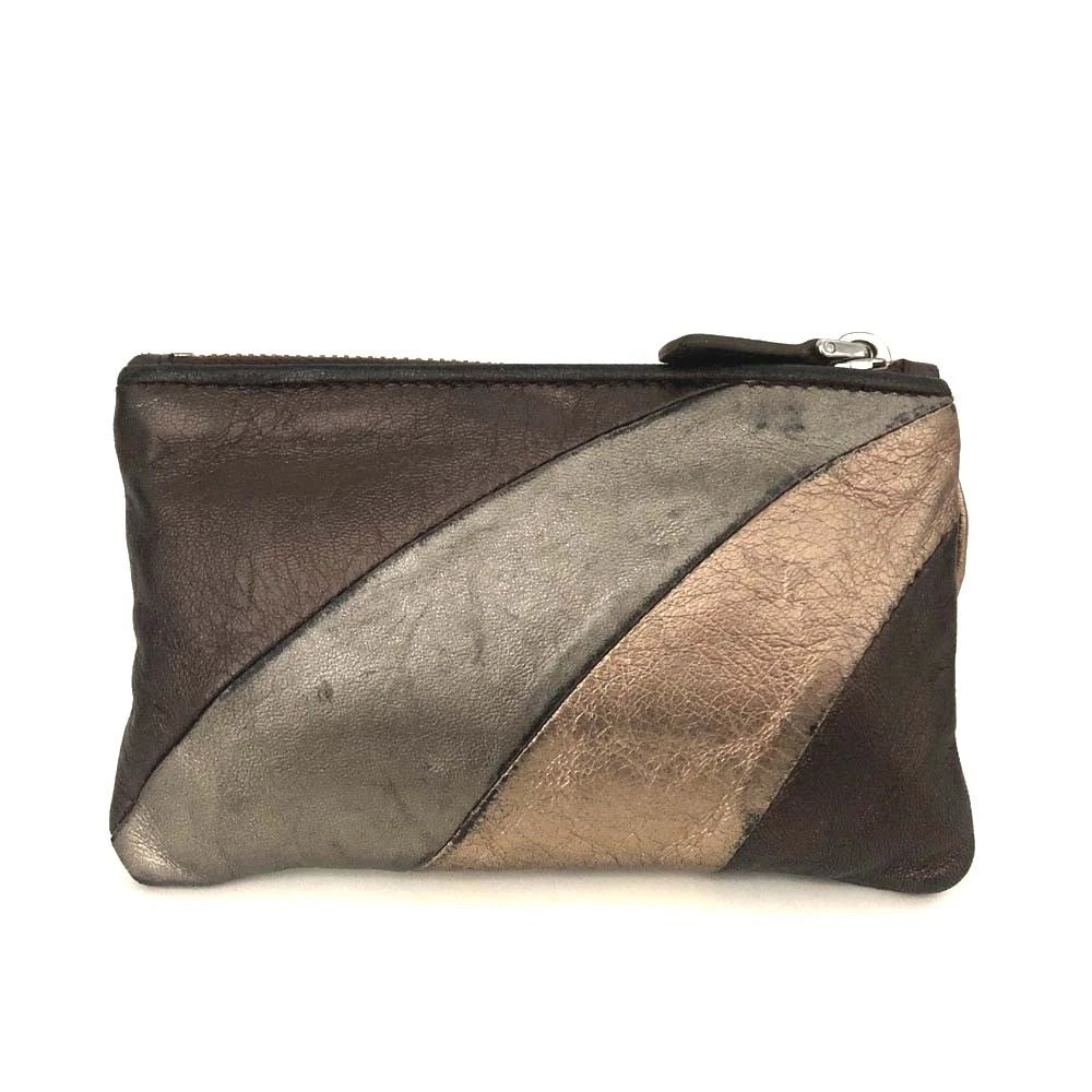 $460 MIU MIU Logo Ribbon Leather Cosmetic Pouch Bag MultiColor