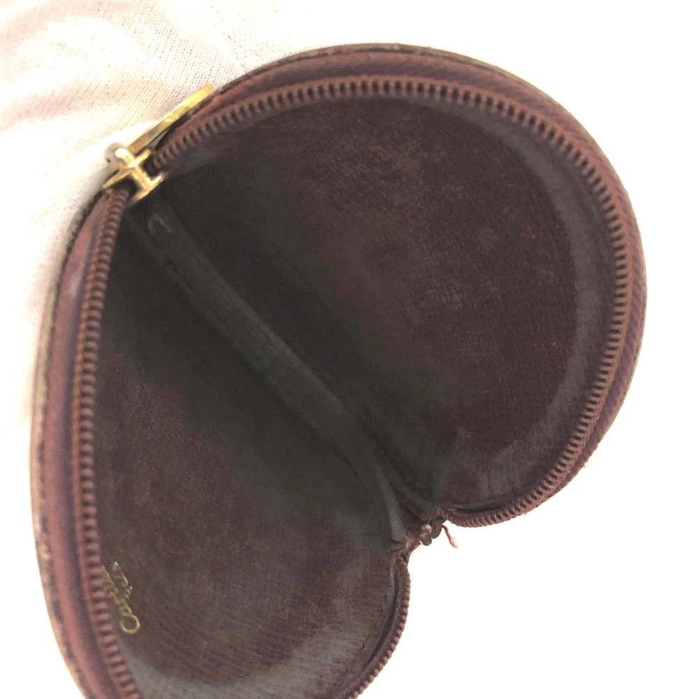 Must de Cartier Leather Round Coin Purse Wallet Bordeaux