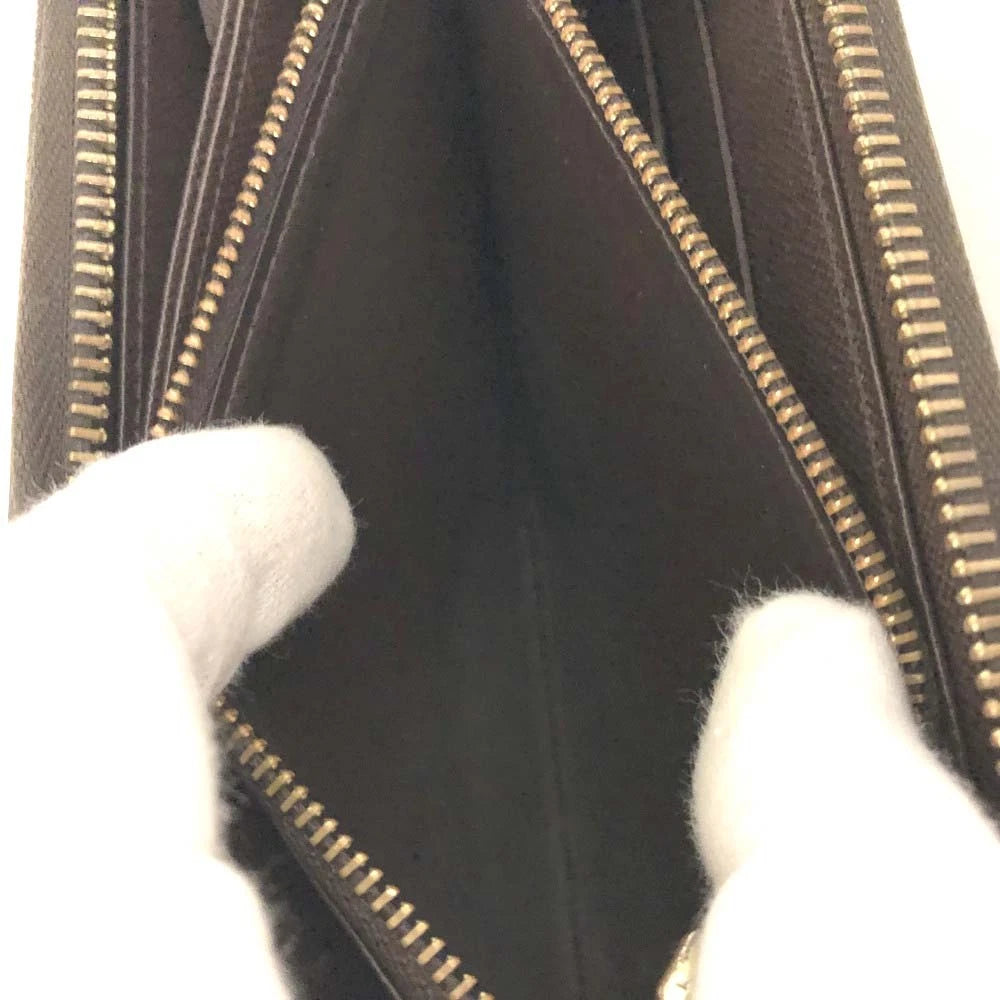 $915 Louis Vuitton Damier Zippy Zip Around Long Wallet Purse Brown CA5101