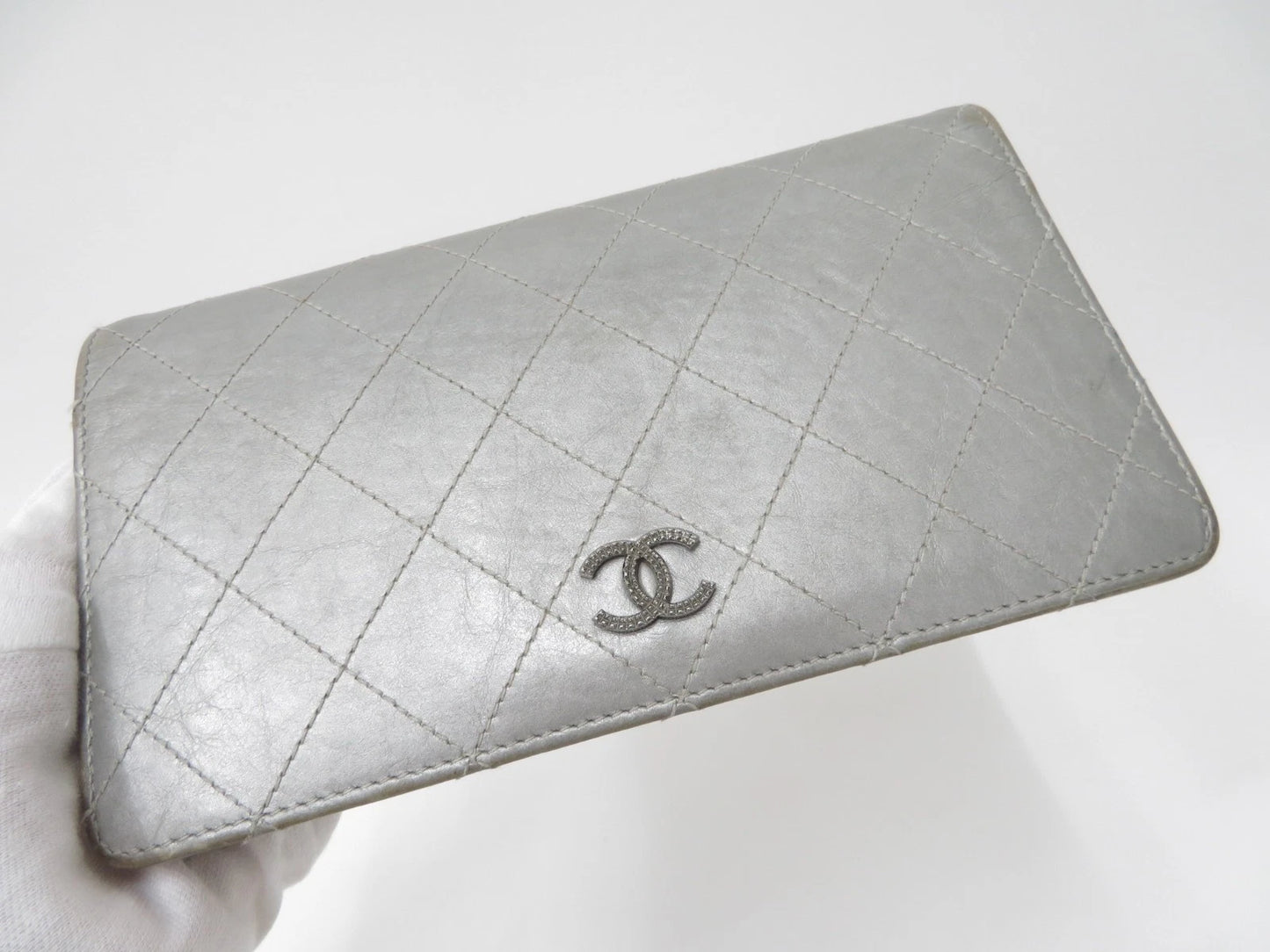 CHANEL CC Matelasse Leather Bifold Long Wallet
