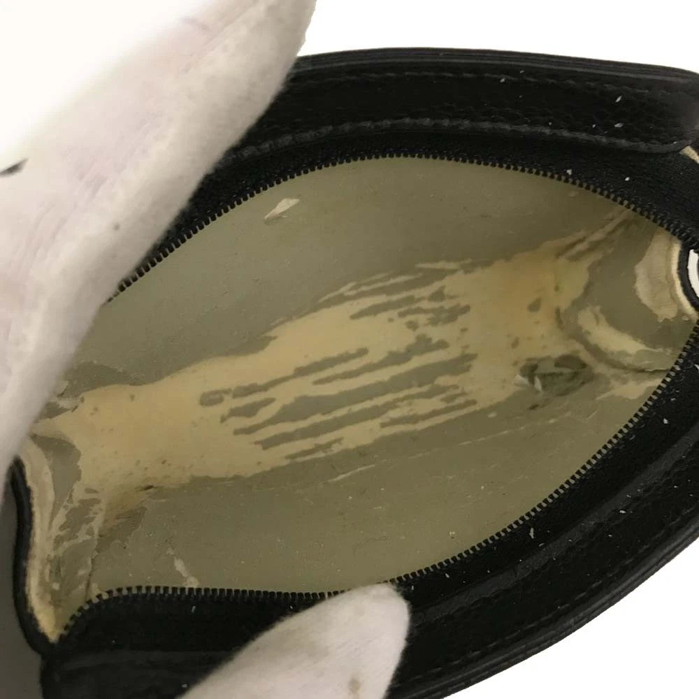 CHANEL CC Logo Grained Calfskin Cosmetic Pouch Bag Black