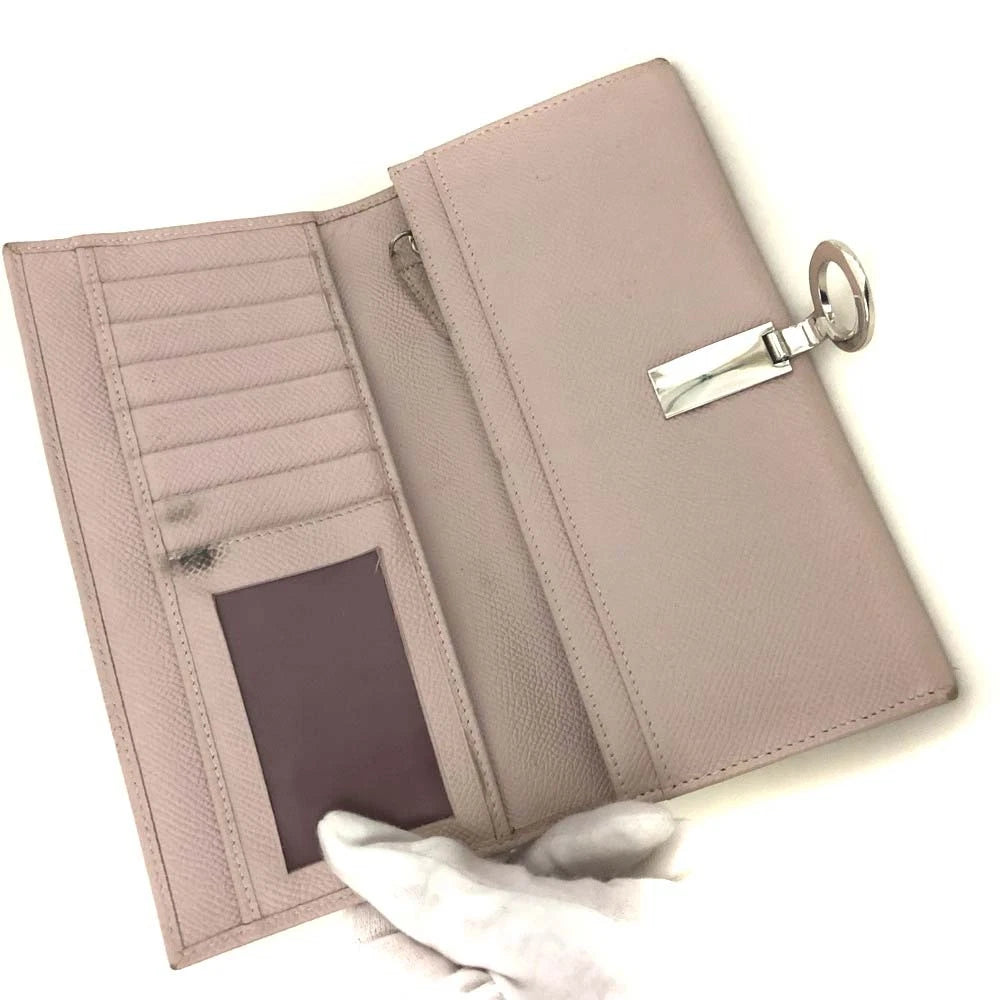 $882 BVLGARI BVLGARIBVLGARI Leather Bifold Long Wallet Pink